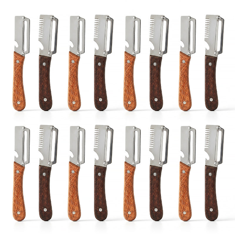 Anomasu® Easy-Grip Wooden Peeler & Veggie Shredder