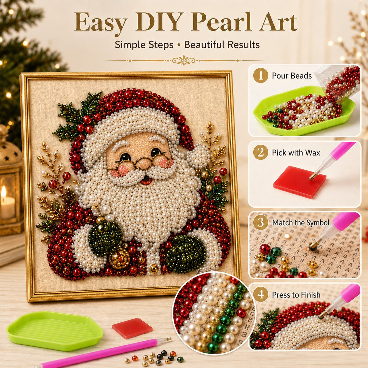 ✨ Anomasu® 3D Christmas Pearl Craft Kit – Relaxing DIY Holiday Art