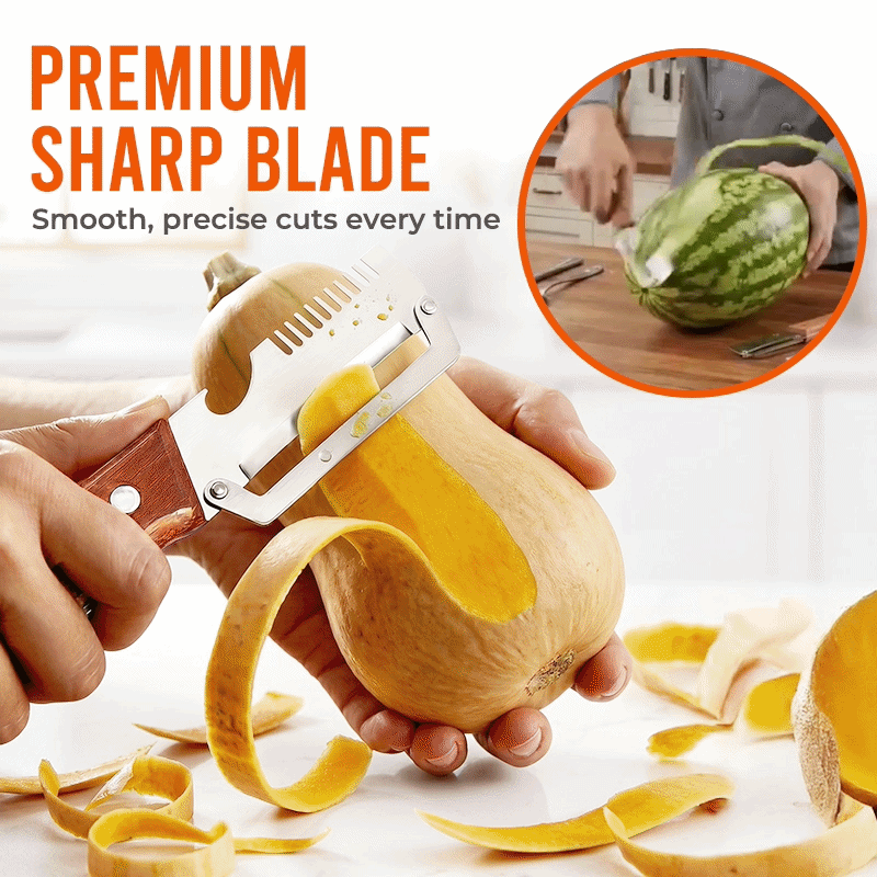 Anomasu® Easy-Grip Wooden Peeler & Veggie Shredder