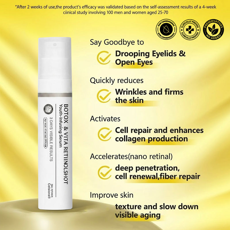 ⭐️Botox & Retinol Shot - Eraser for Deep Wrinkles, Sagging Jowls & Puffy Eyes