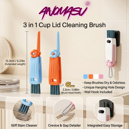 Anomasu® 3 in 1 Cup Lid Cleaning Brush (4PCS)