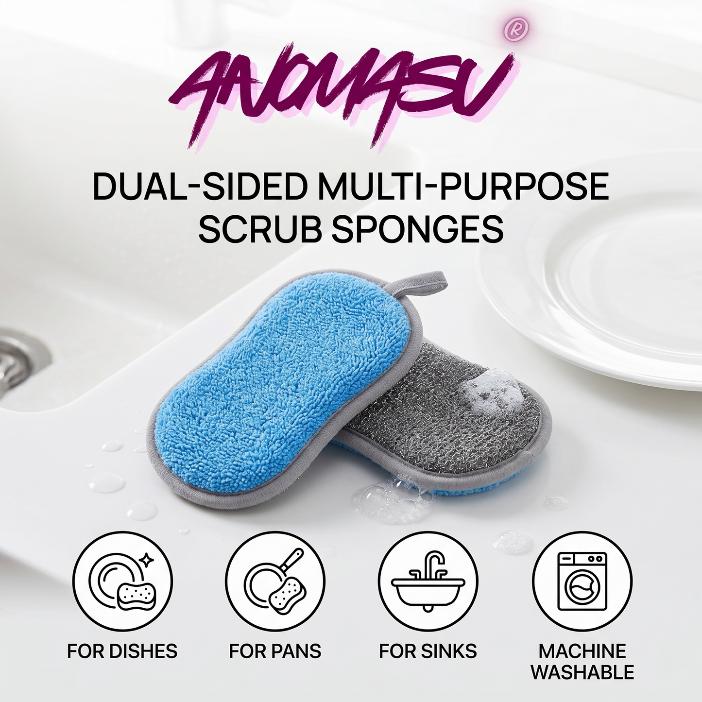 Anomasu® Dual-Sided Multi-Purpose Scrub Sponges (6PCS)