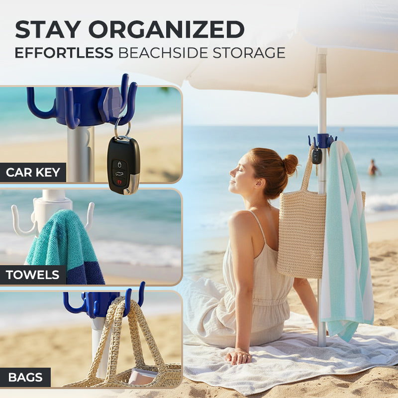 Anomasu® Easy-Hang 360° Beach Umbrella Organizer Hook 2Pcs