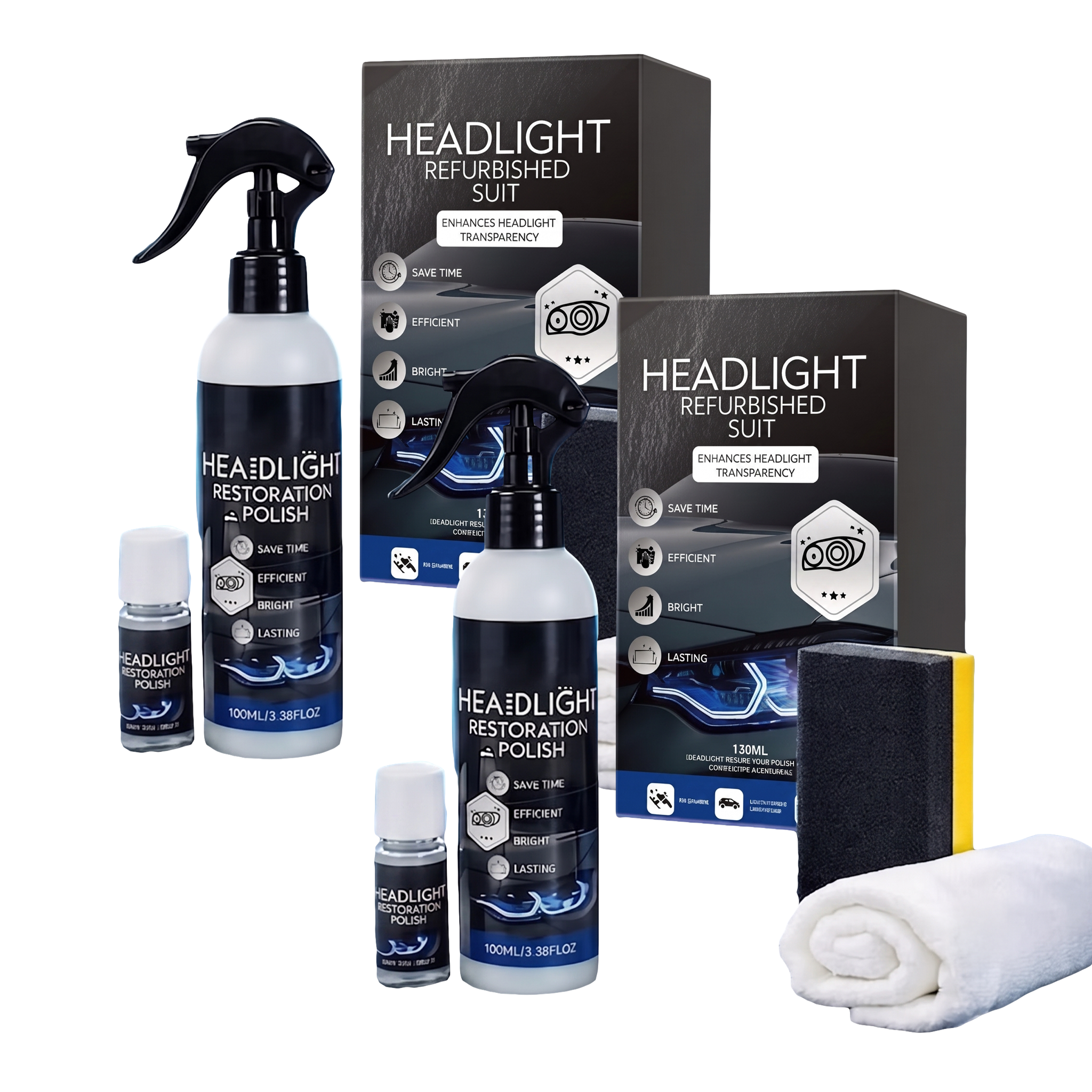 2PCS+Coating Agent+Sponge+Rag+Gloves