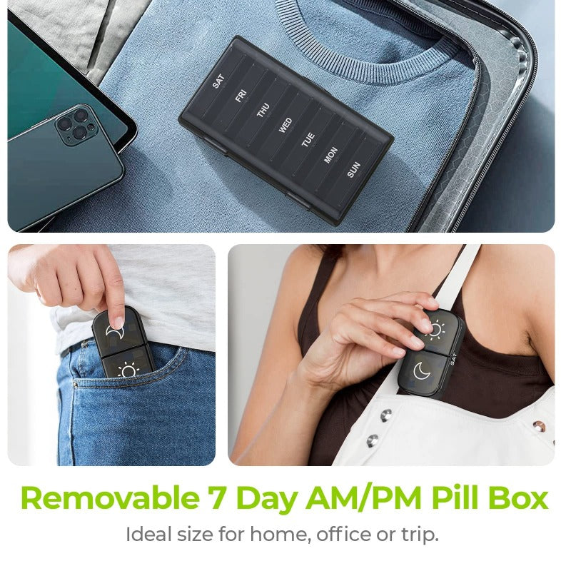Anomasu® AM PM Weekly Pill Organizer – Travel-Friendly, Large Capacity
