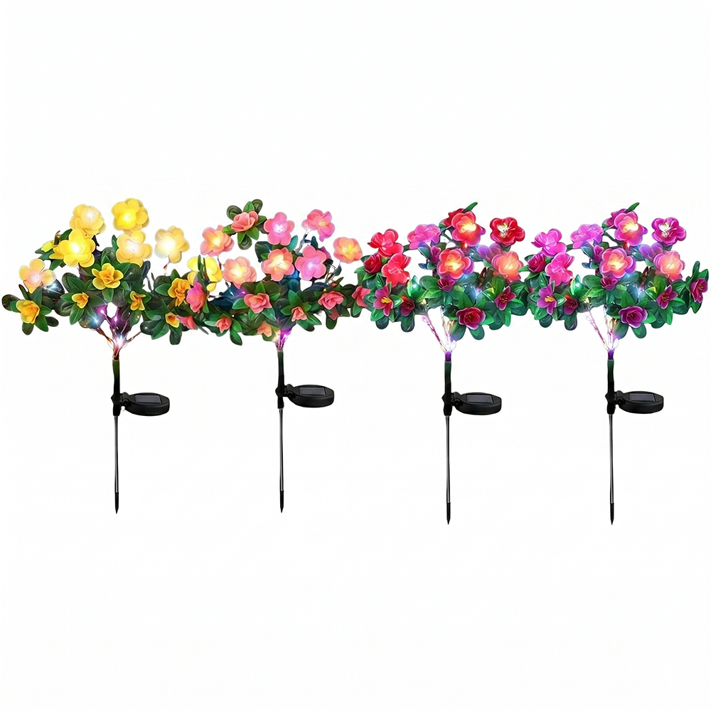 Anomasu® Solar Azalea Flower Lights🌺IP65 Waterproof🪦for Grave Garden Decor Memorial Cemetery Lights