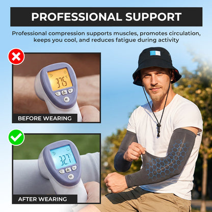 Anomasu® Instant Cooling & UPF 50+ Sun Protection Arm Sleeves – Beat the Heat!