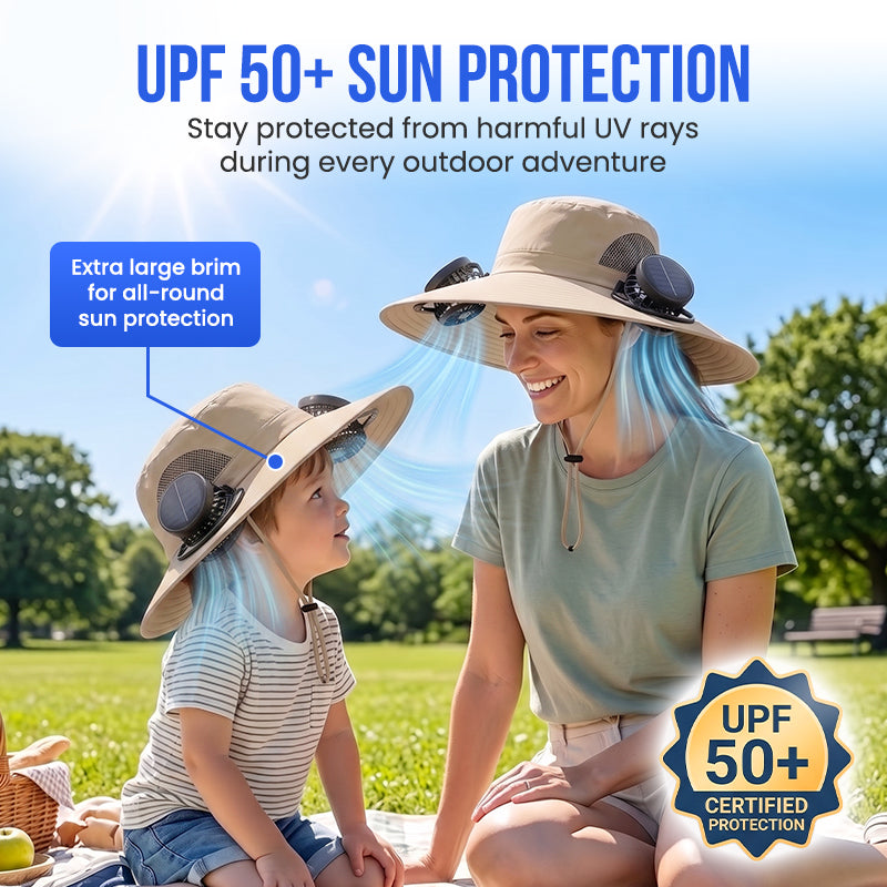 Anomasu® Solar Fan Sun Hat – UPF 50+, Dual Power, Ultralight