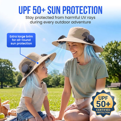 Anomasu® Solar Fan Sun Hat – UPF 50+, Dual Power, Ultralight