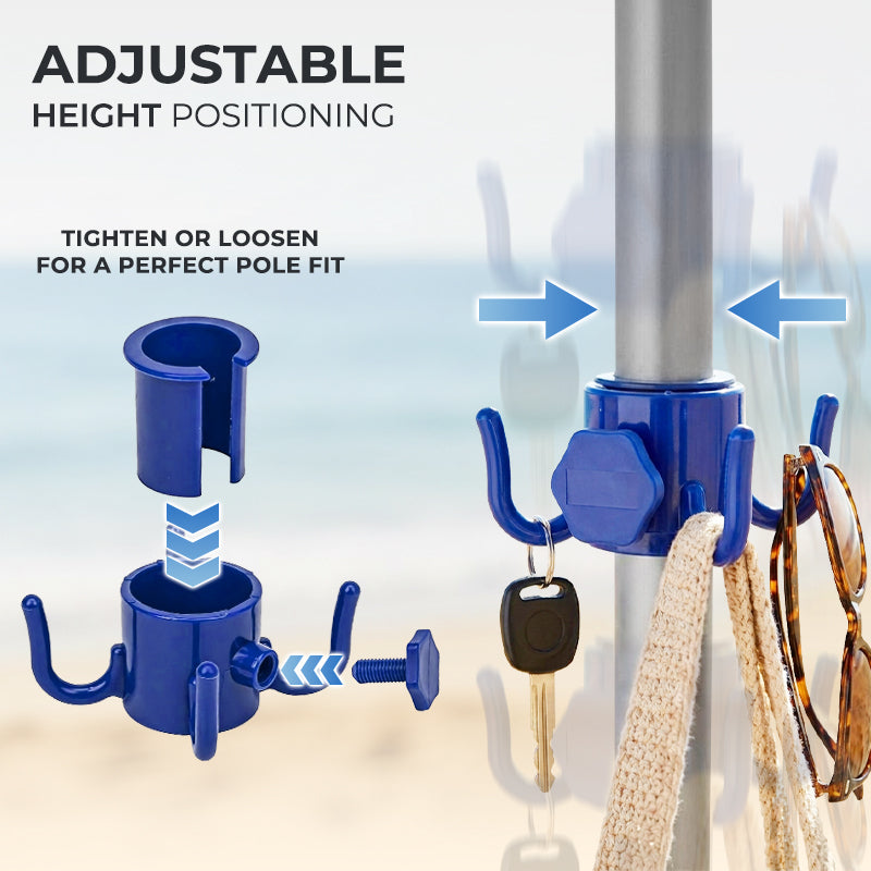 Anomasu® Easy-Hang 360° Beach Umbrella Organizer Hook 2Pcs