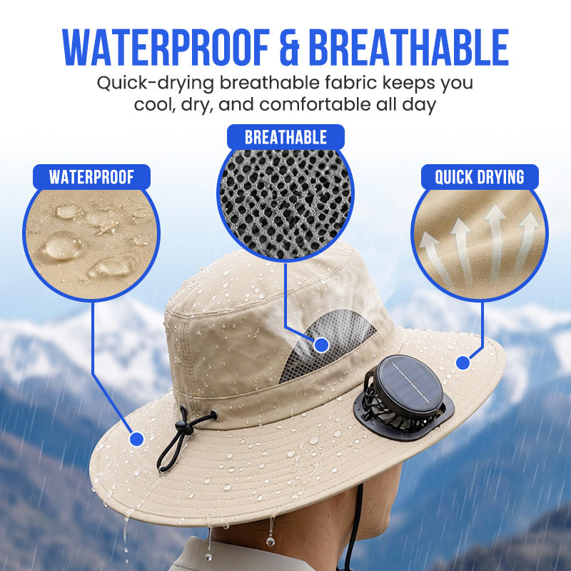 Anomasu® Solar Fan Sun Hat – UPF 50+, Dual Power, Ultralight