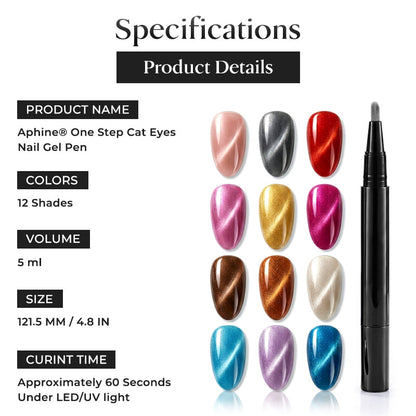 Anomasu® One Step Cat Eyes Nail Gel Pen Set