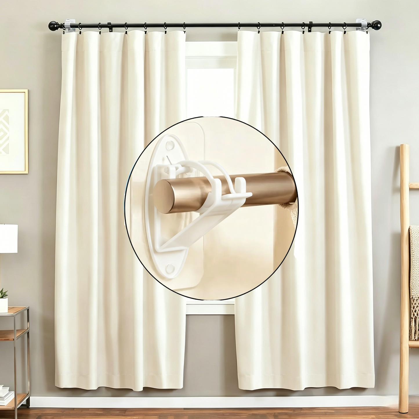 ⭐️Anomasu® New Self Adhesive Rod Brackets, No Drill Needed Curtain Rod Holders