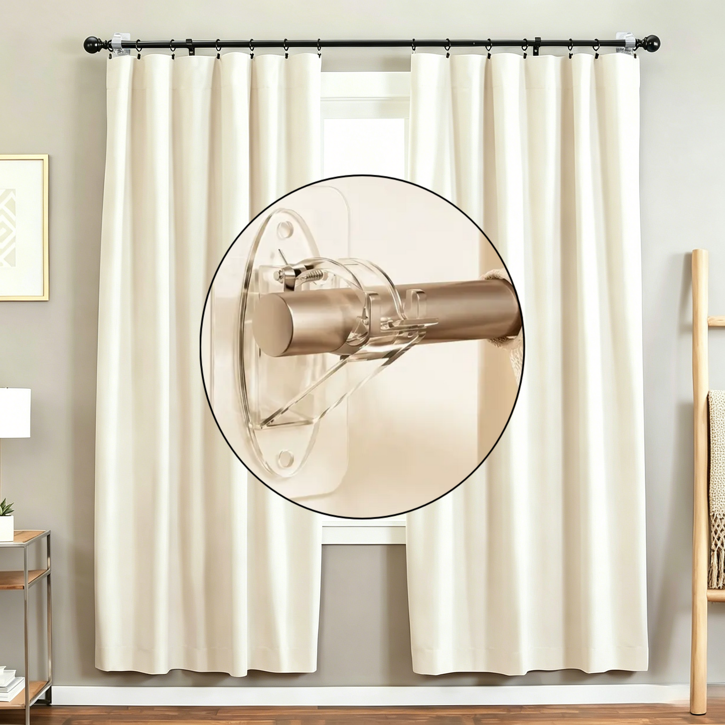 ⭐️Anomasu® New Self Adhesive Rod Brackets, No Drill Needed Curtain Rod Holders