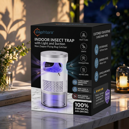 Anomasu® Indoor Insect Trap with Light and Suction Non Zapper Flying Bug Catcher for Home Use