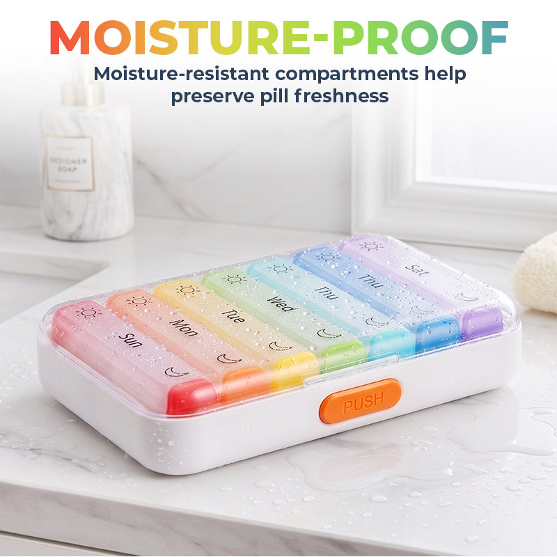 Anomasu® DoseKeeper AM/PM Pill Organizer – Travel-Friendly, Large Capacity
