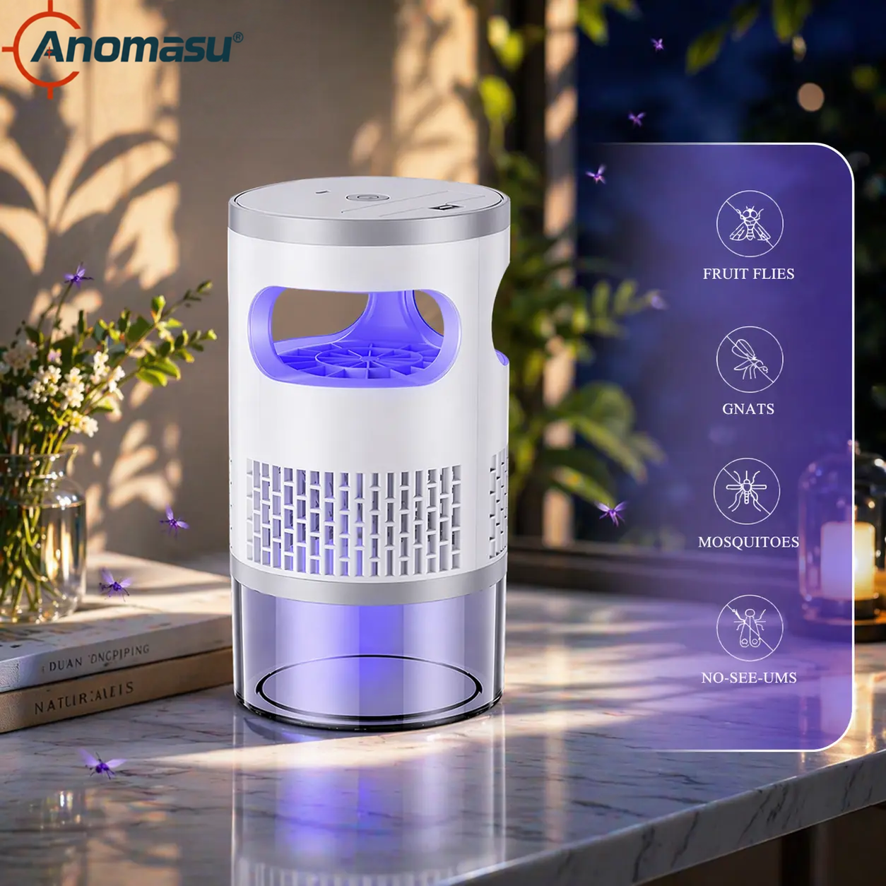 ⭐️Anomasu® Indoor Insect Trap with Light and Suction Non Zapper Flying Bug Catcher for Home Use
