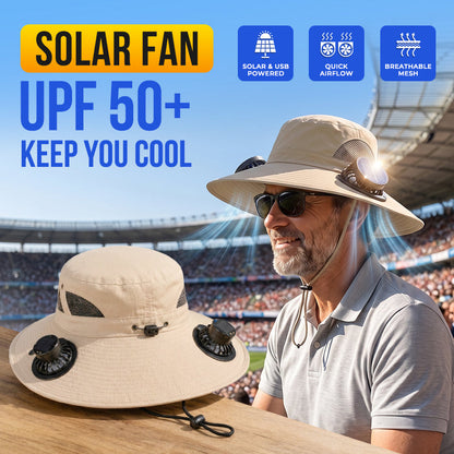 Anomasu® Solar Fan Sun Hat – UPF 50+, Dual Power, Ultralight