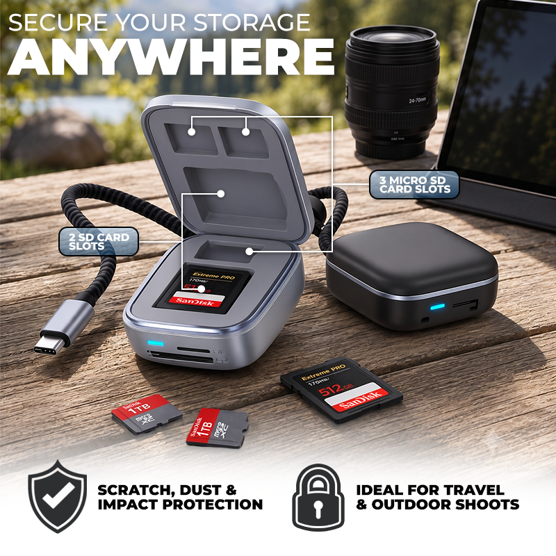 Anomasu® High-Speed 2-in-1 Card Holder and Card Reader