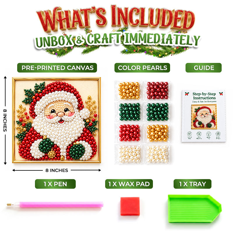 🎅🏻 Anomasu® 3D Christmas Pearl Craft Kit – Relaxing DIY Holiday Art