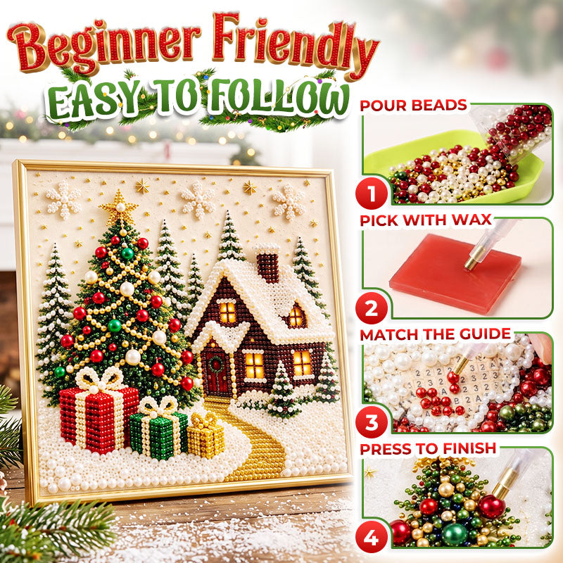 🎅🏻 Anomasu® 3D Christmas Pearl Craft Kit – Relaxing DIY Holiday Art