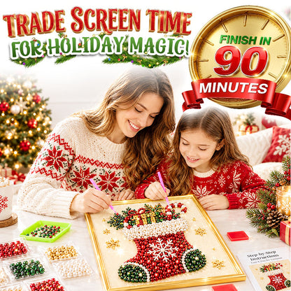 🎅🏻 Anomasu® 3D Christmas Pearl Craft Kit – Relaxing DIY Holiday Art