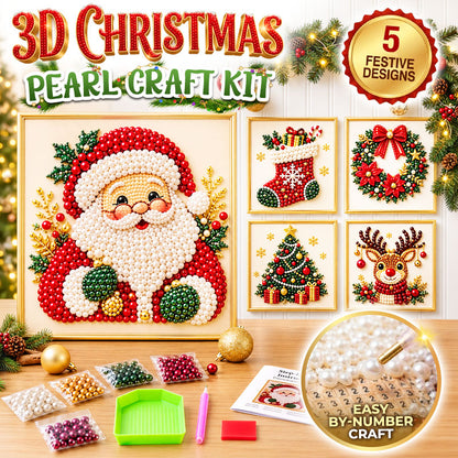 🎅🏻 Anomasu® 3D Christmas Pearl Craft Kit – Relaxing DIY Holiday Art