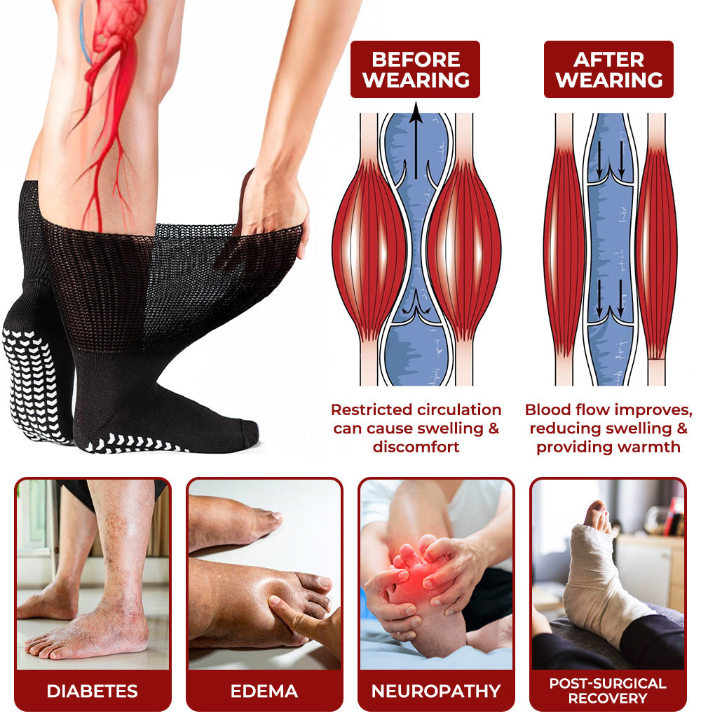 Anomasu® Extra Wide Medical Diabetic Socks For Swollen Feet