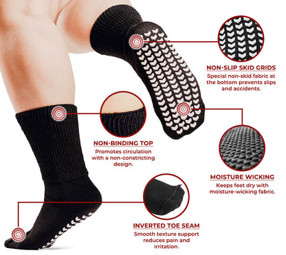 Anomasu® Extra Wide Medical Diabetic Socks For Swollen Feet