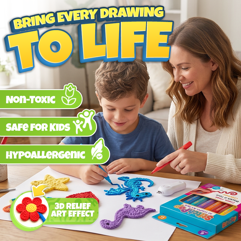 Anomasu® StitchPop 3D Crochet Art Pens🧶Turn Flat Drawings Into Touchable 3D Art🪄