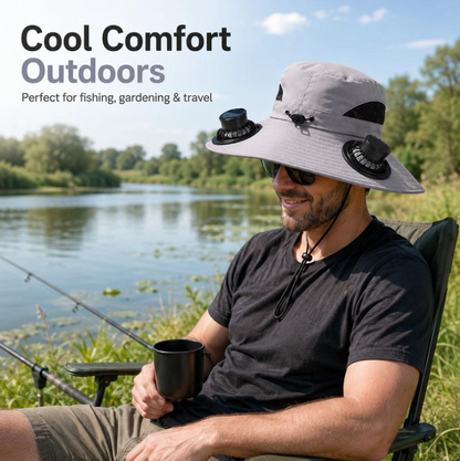 Anomasu® Solar Fan Sun Hat – UPF 50+, Dual Power, Ultralight