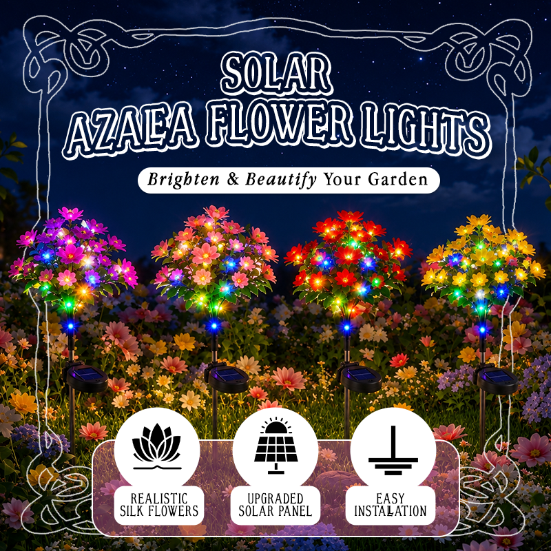 Anomasu® Solar Azalea Flower Lights🌺IP65 Waterproof🪦for Grave Garden Decor Memorial Cemetery Lights