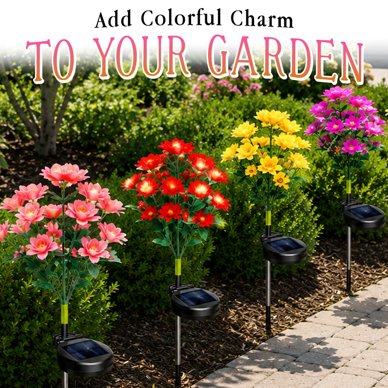 Anomasu® Solar Azalea Flower Lights🌺IP65 Waterproof🪦for Grave Garden Decor Memorial Cemetery Lights