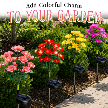 Anomasu® Solar Azalea Flower Lights🌺IP65 Waterproof🪦for Grave Garden Decor Memorial Cemetery Lights