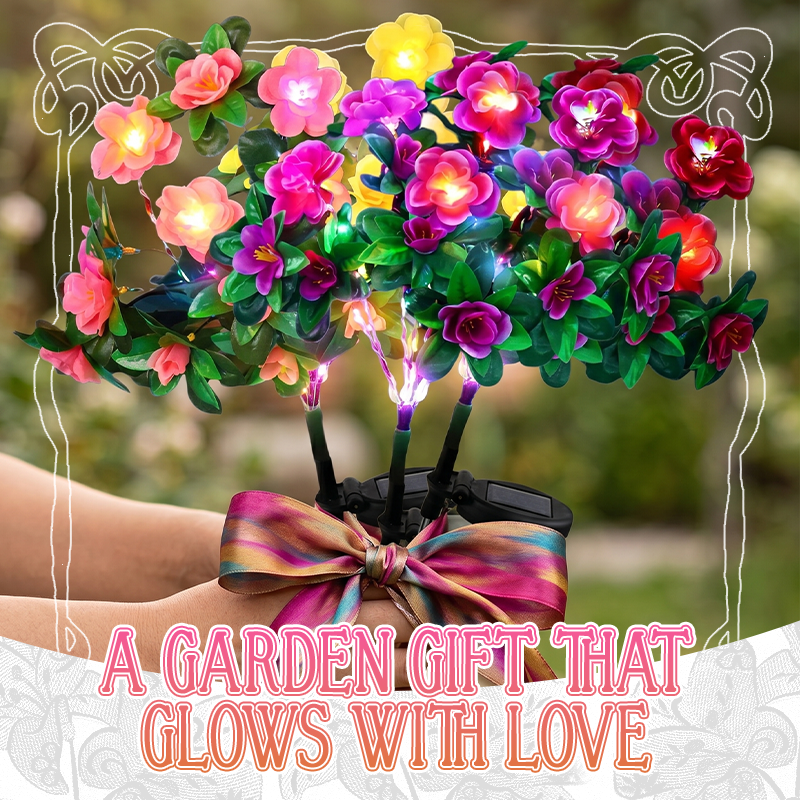 Anomasu® Solar Azalea Flower Lights🌺IP65 Waterproof🪦for Grave Garden Decor Memorial Cemetery Lights