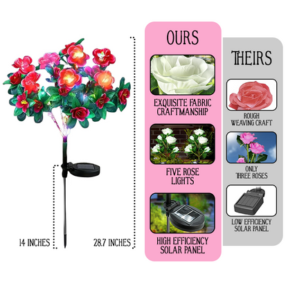 Anomasu® Solar Azalea Flower Lights🌺IP65 Waterproof🪦for Grave Garden Decor Memorial Cemetery Lights