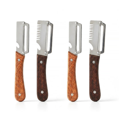 Anomasu® Easy-Grip Wooden Peeler & Veggie Shredder