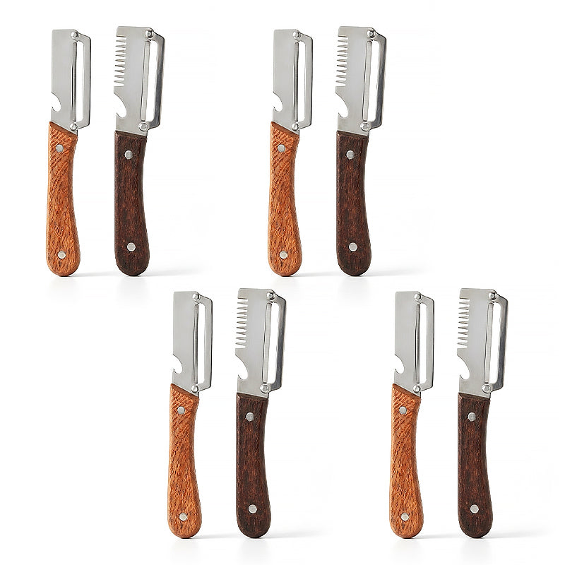 Anomasu® Easy-Grip Wooden Peeler & Veggie Shredder