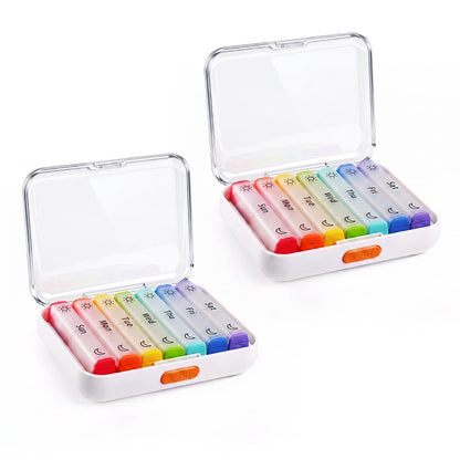 Anomasu® DoseKeeper AM/PM Pill Organizer – Travel-Friendly, Large Capacity