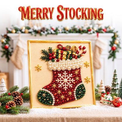 🎅🏻 Anomasu® 3D Christmas Pearl Craft Kit – Relaxing DIY Holiday Art
