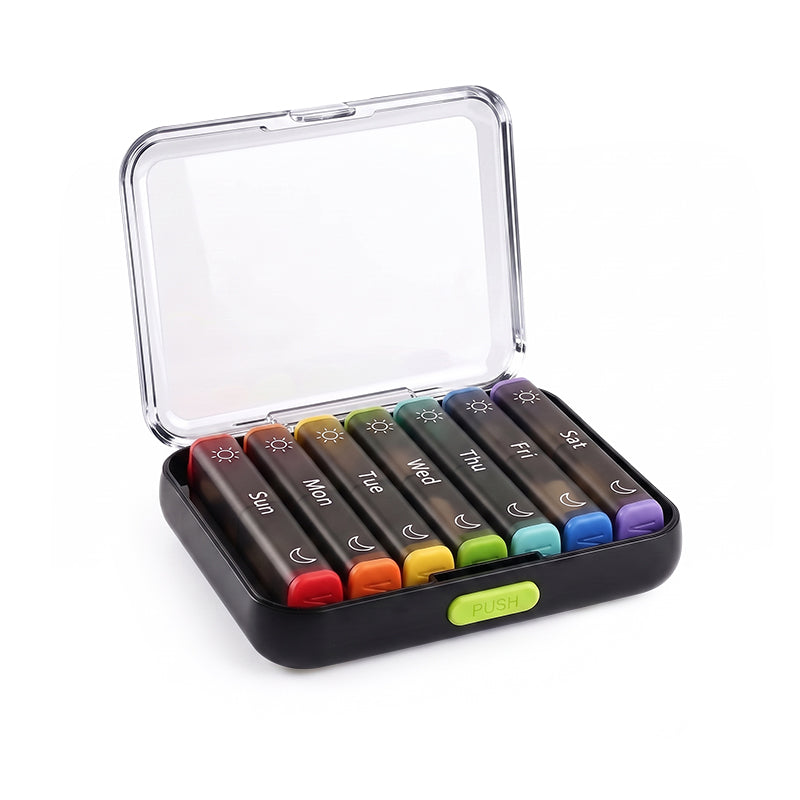 Anomasu® DoseKeeper AM/PM Pill Organizer – Travel-Friendly, Large Capacity