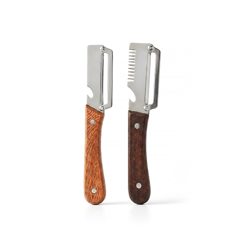 Anomasu® Easy-Grip Wooden Peeler & Veggie Shredder