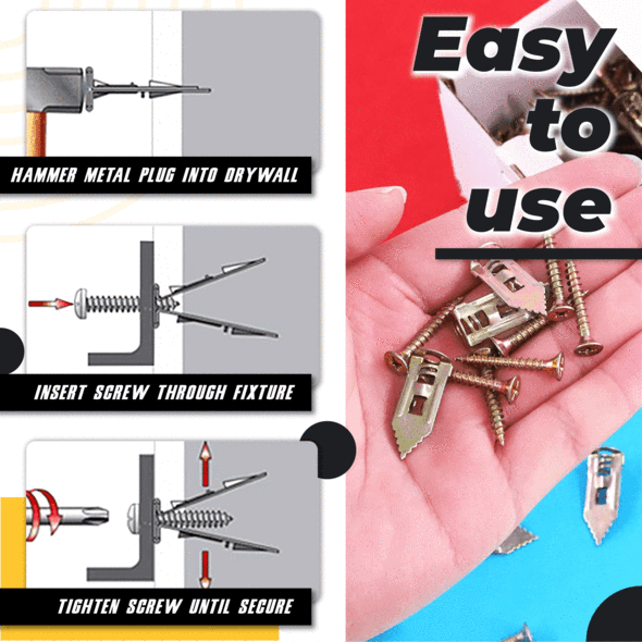 ✨Anomasu® Self-Drilling Drywall Anchors and Screws Kit